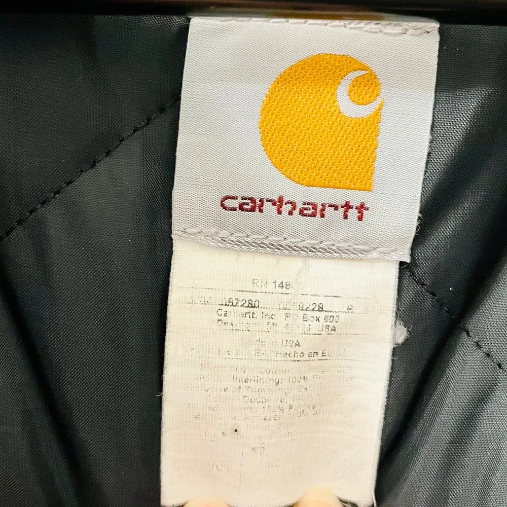 Carhartt Mens Blue Work‎ Chore Coat Quilted Lined Jacket SBC Logo